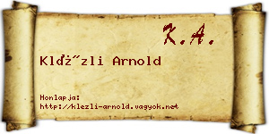 Klézli Arnold névjegykártya